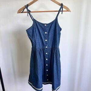 Ralph Lauren Polo Designer Girls Denim Classic Preppy Dress Size 16